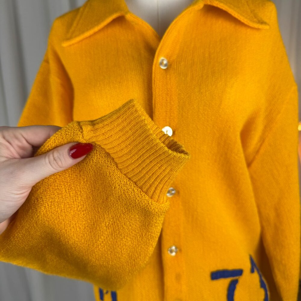 Vintage 1970s Jantzen Varsity Big Bill Alpaca & Mohair Cardigan - Picture 6 of 12